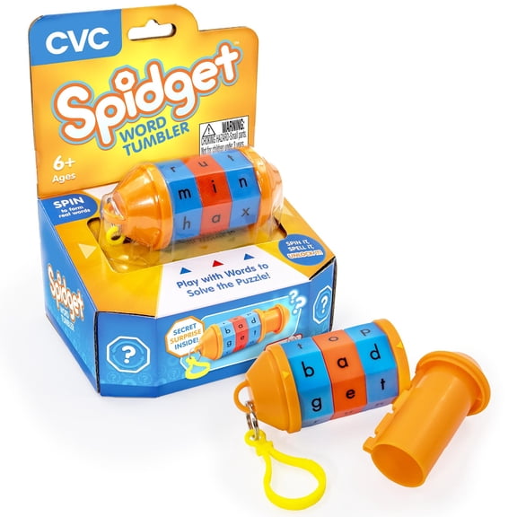 Junior Learning: Spidget Word Tumbler - CVC - Interactive Phonics Spelling Fidget, Twist & Form Words, Brain Teaser Puzzle, Kids Early Reading Toy