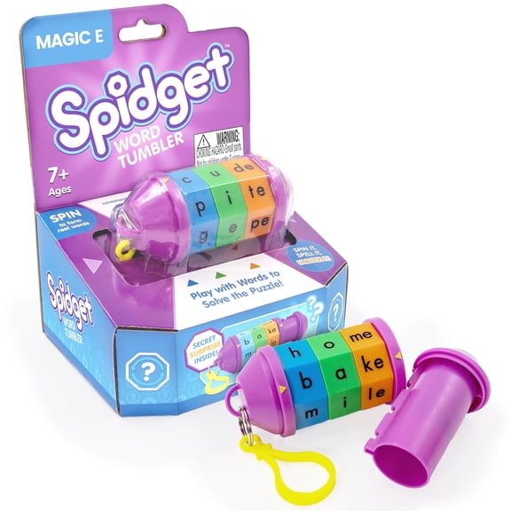 Junior Learning: Spidget Word Tumbler - Magic E - Interactive Phonics Spelling Fidget, Twist & Form Words, Brain Teaser Puzzle, Kids Early Reading Toy