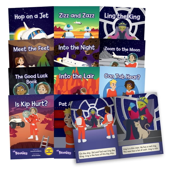 Junior Learning: The Beanies Diversity - Phase 3 - Hi-Lo Decodables, 12 Book Set, Letter Sounds, Week-By-Week Progression, Kids Reading Development