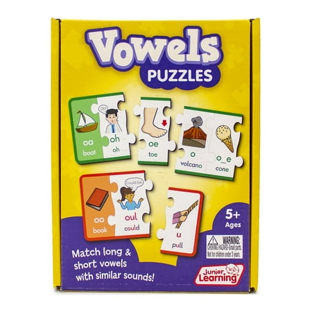 Junior Learning Vowel Puzzles Set - Match Long & Short Vowels With Similar Sounds