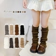 thumbnail image 1 of Junior Leg Warmers Winter Leg Warmers Knit Leg Warmer Loose Socks Solid Color Leg Warmers Warm Leg Socks for Kids Girls 1 Pair, 1 of 7