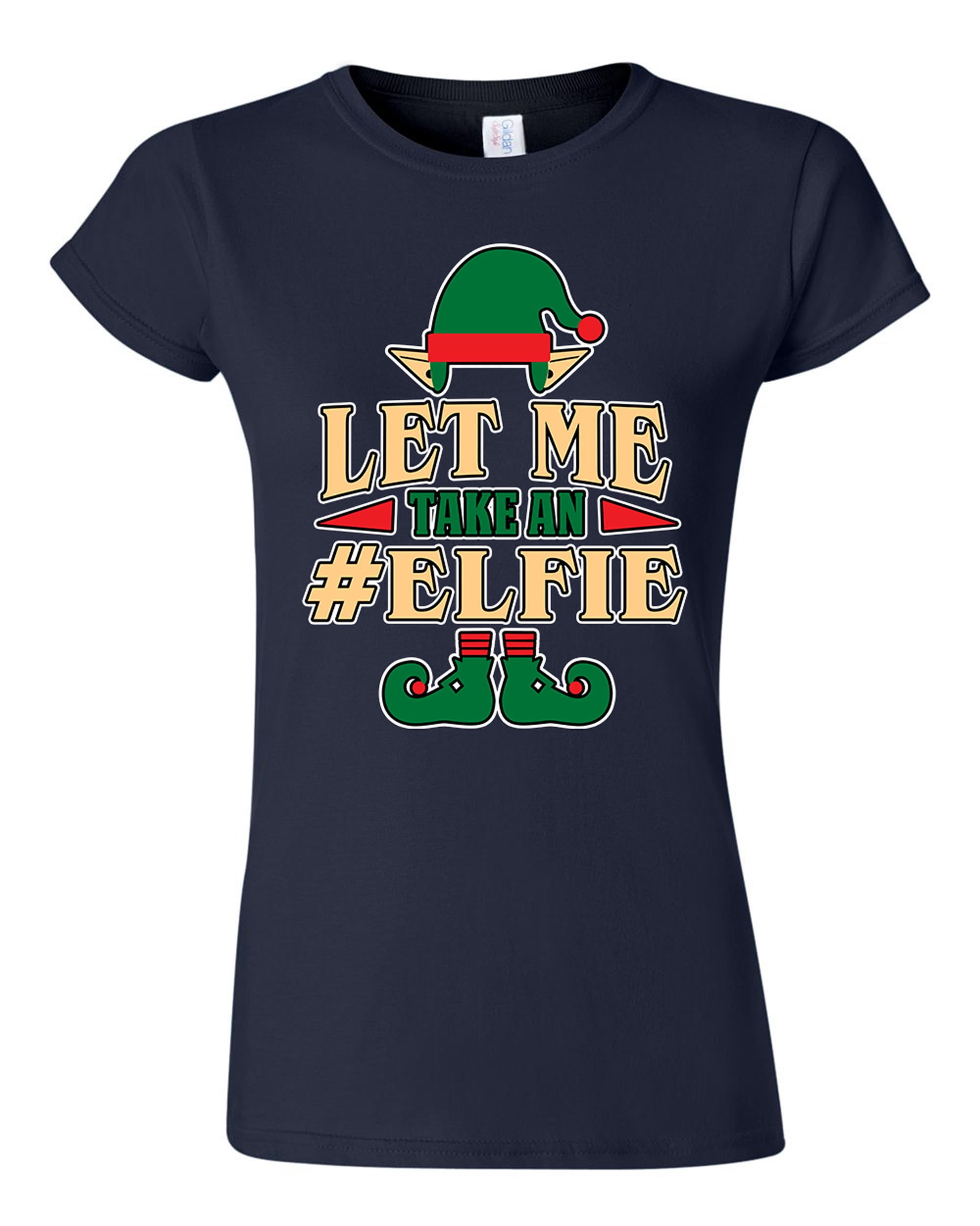 Junior Let Me Take An Elfie Selfie Elf Xmas Ugly Christmas Funny DT T-Shirt Tee