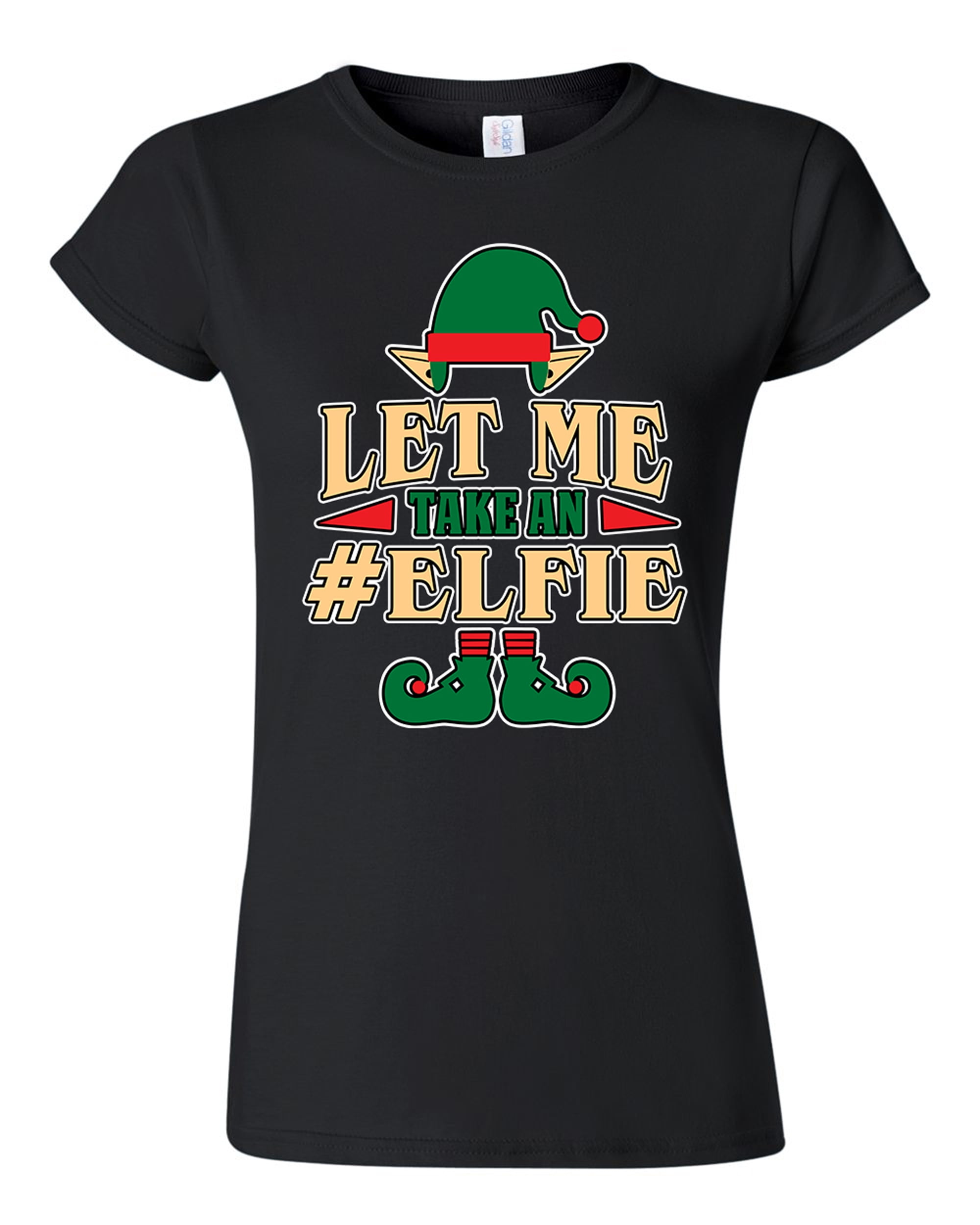 Junior Let Me Take An Elfie Selfie Elf Xmas Ugly Christmas Funny DT T-Shirt Tee