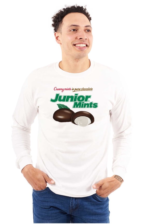 Junior Mints Logo Chocolate Candy Long Sleeve TShirt Men Women Brisco Brands S