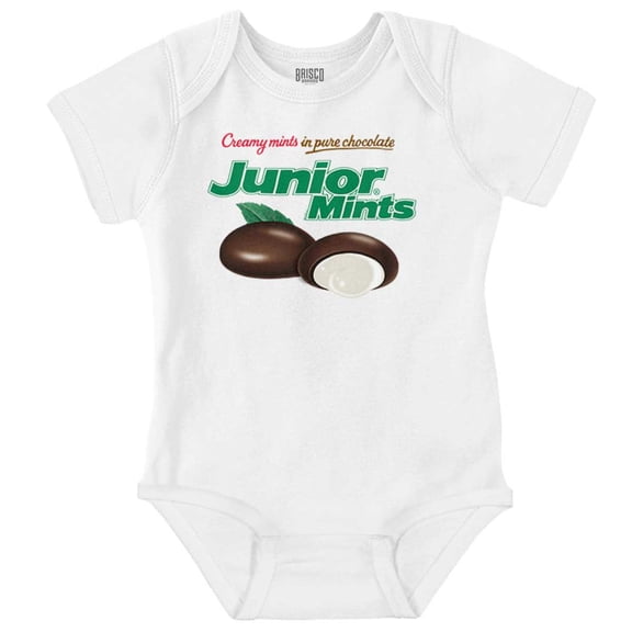 Junior Mints Logo Chocolate Candy Romper Boys or Girls Infant Baby Brisco Brands 18M