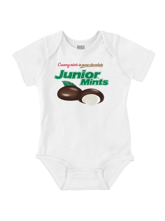 Junior Mints Logo Chocolate Candy Romper Boys or Girls Infant Baby Brisco Brands 18M