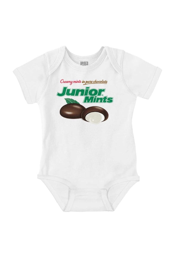 Junior Mints Logo Chocolate Candy Romper Boys or Girls Infant Baby Brisco Brands 24M