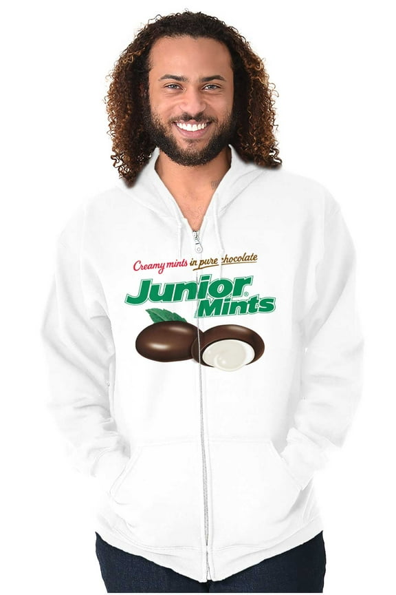 Junior Mints Logo Chocolate Candy Zip Up Hoodie Men's Women's Brisco Brands S