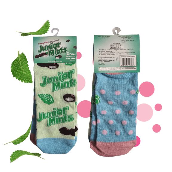 Junior Mints Low-Cut Socks, 2 pairs, Size 9-14