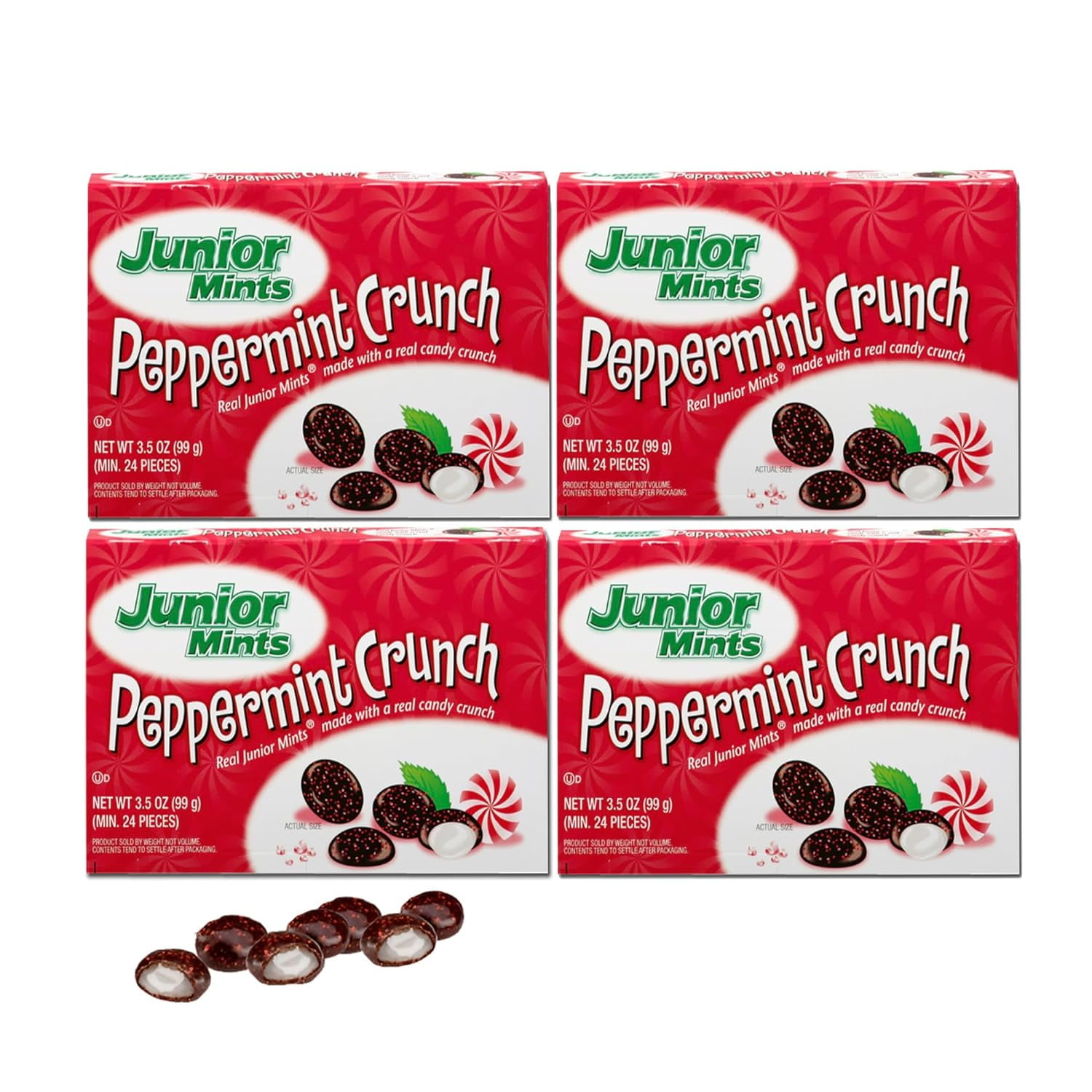 Junior Mints Peppermint Dark Chocolate Candy, 3. 5Oz Theater Box (Pack ...