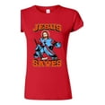 thumbnail image 1 of Junior New Jesus Saves Hockey Jersey Puck Sports Funny DT T-Shirt Tee, 1 of 2