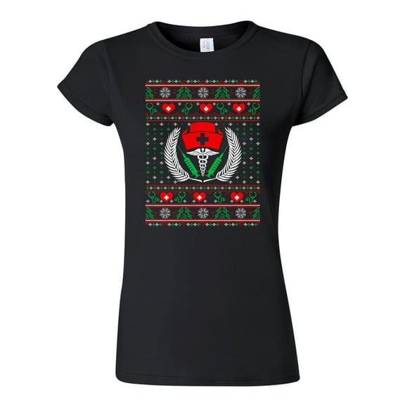 Junior Nurse Heart Medical Ugly Christmas Gift Funny DT T-Shirt Tee