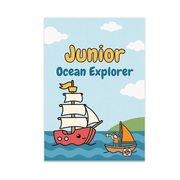 Junior Ocean Explorer Nautical Kids Decor - Young Adventurer - 13x19 Poster Print