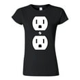 thumbnail image 1 of Junior Plug Outlet Face Party Costume Funny Humor DT T-Shirt Tee, 1 of 2