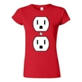 thumbnail image 1 of Junior Plug Outlet Face Party Costume Funny Humor DT T-Shirt Tee, 1 of 2
