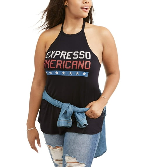 Junior Plus Graphic Halter Tank