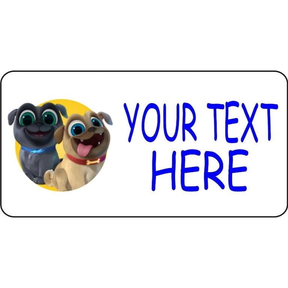 Junior Puppies Offset Photo License Plate