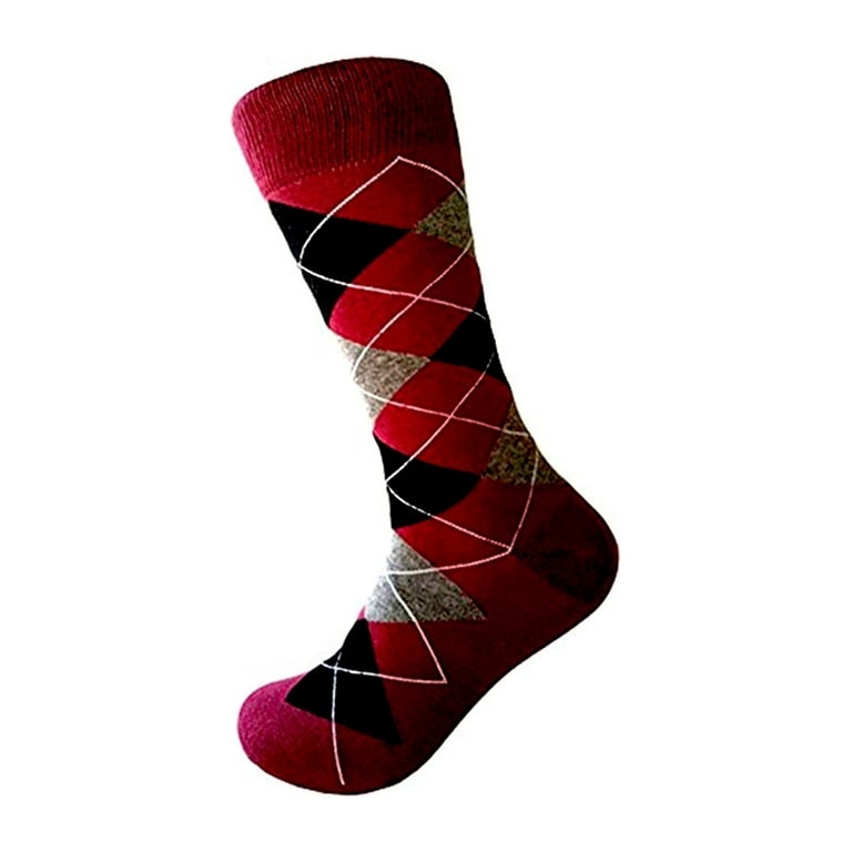 Junior Ring Bearer Boy s Argyle Plaid Scottish Tartan Socks In Burgundy Maroon Wine Claret Sangria with Black and Gray Color