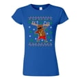 thumbnail image 1 of Junior Rudolph Gangsta Sleigh Reindeer Cool Ugly Christmas Funny DT T-Shirt Tee, 1 of 2