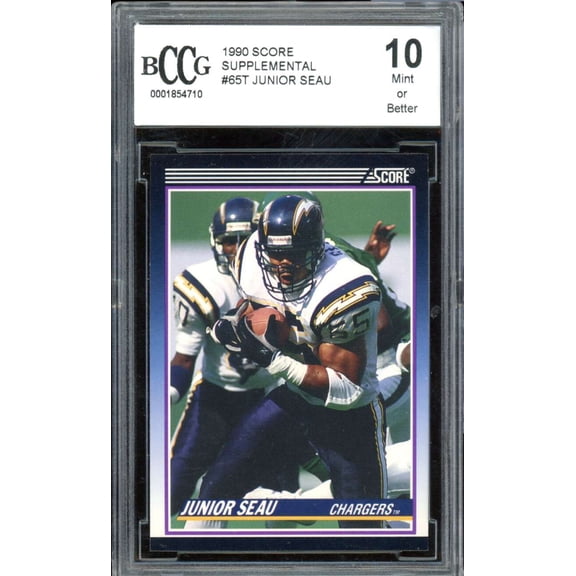 Junior Seau Rookie Card 1990 Score Supplemental #65T BGS BCCG 10