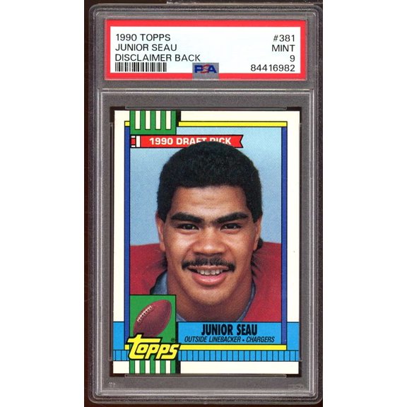 Junior Seau Rookie Card 1990 Topps #381 PSA 9