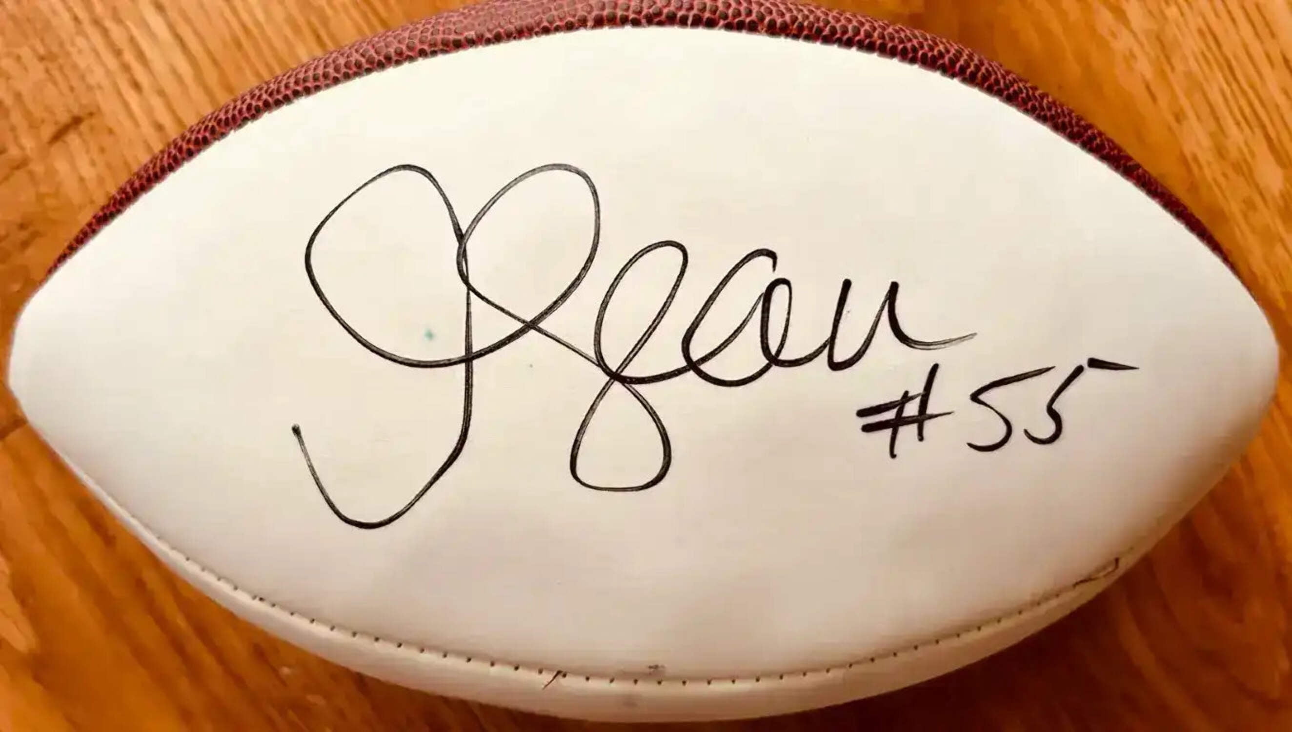 Junior Seau autographed Wilson NFL white panel football JSA Chargers