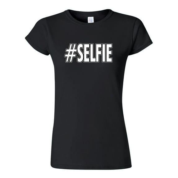 Junior Selfie Hashtag Funny Humor DT T-Shirt Tee