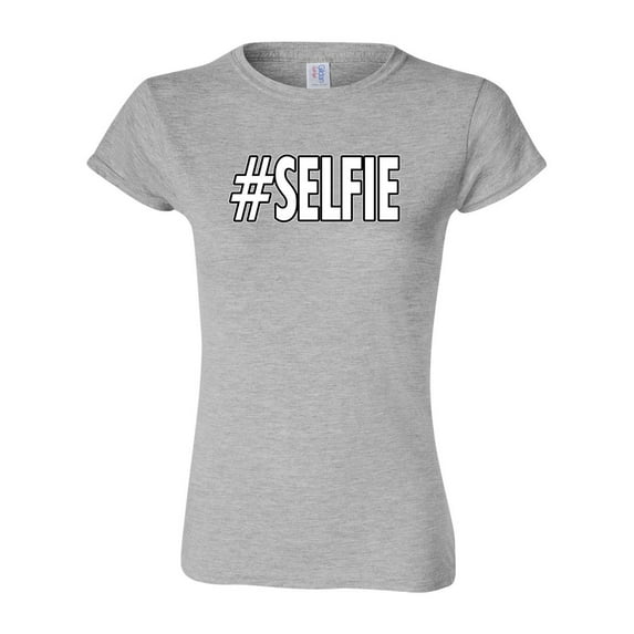 Junior Selfie Hashtag Funny Humor DT T-Shirt Tee