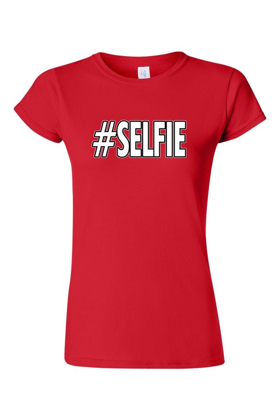 Junior Selfie Hashtag Funny Humor DT T-Shirt Tee