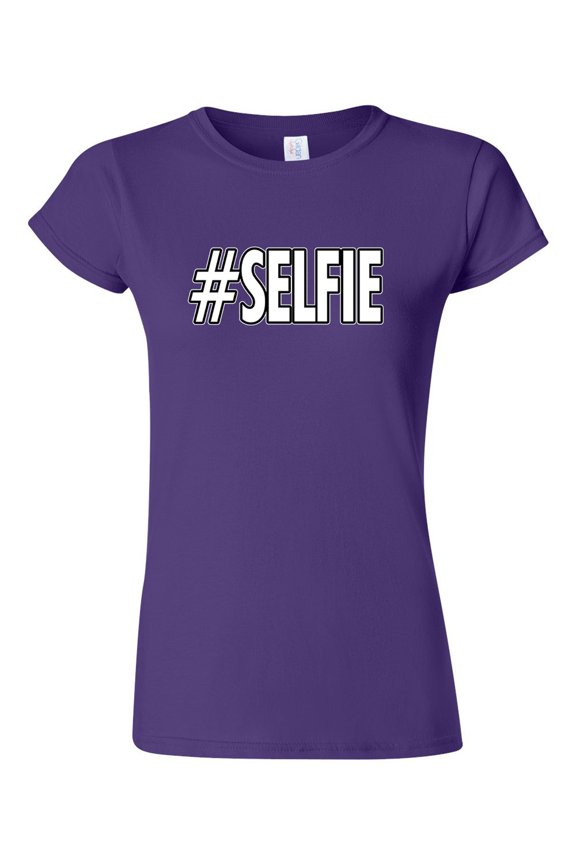 Junior Selfie Hashtag Funny Humor DT T-Shirt Tee