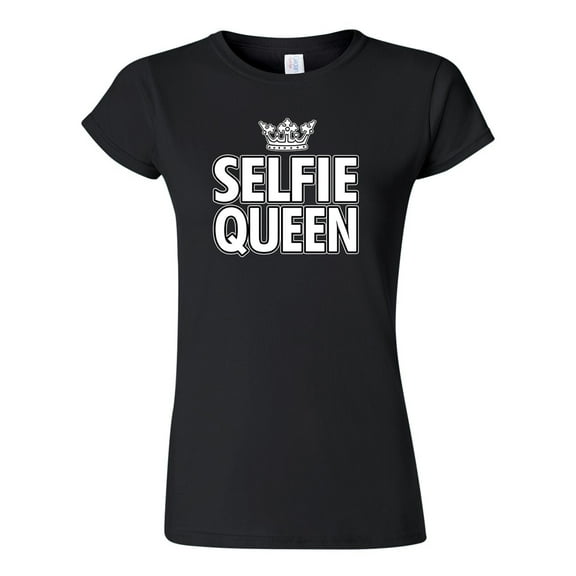 Junior Selfie Queen Crown Funny Humor DT T-Shirt Tee