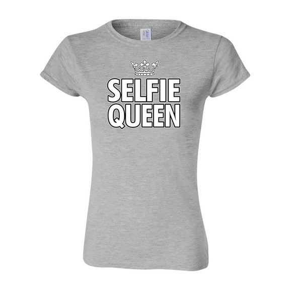 Junior Selfie Queen Crown Funny Humor DT T-Shirt Tee
