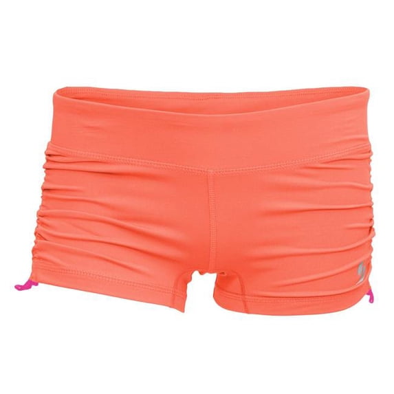 Junior Side Ruched Shorts, Living Coral - Small