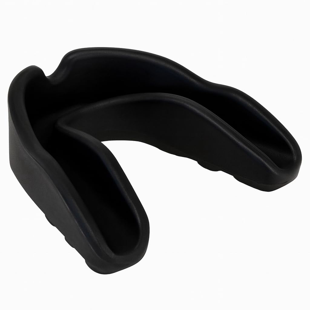 Junior Single Mouthpiece with Case: Durable, Customizable, and Hygienic Mouthguard for Kids Aged 5 to 10, Black, Pack of 10