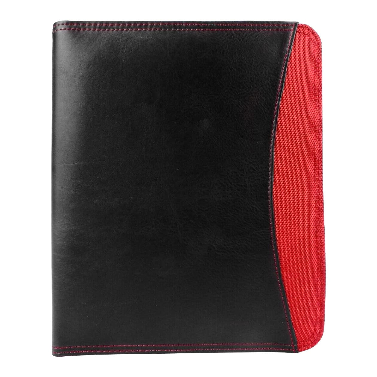 Junior Size Faux Leather Padfolio with Pen Loop, Business Portfolio  Notebook Folder, Portfolio Folder Organizer, Slip Pocket, Card Slot, and a  Document Pocket, for Men & Women (Red) 
