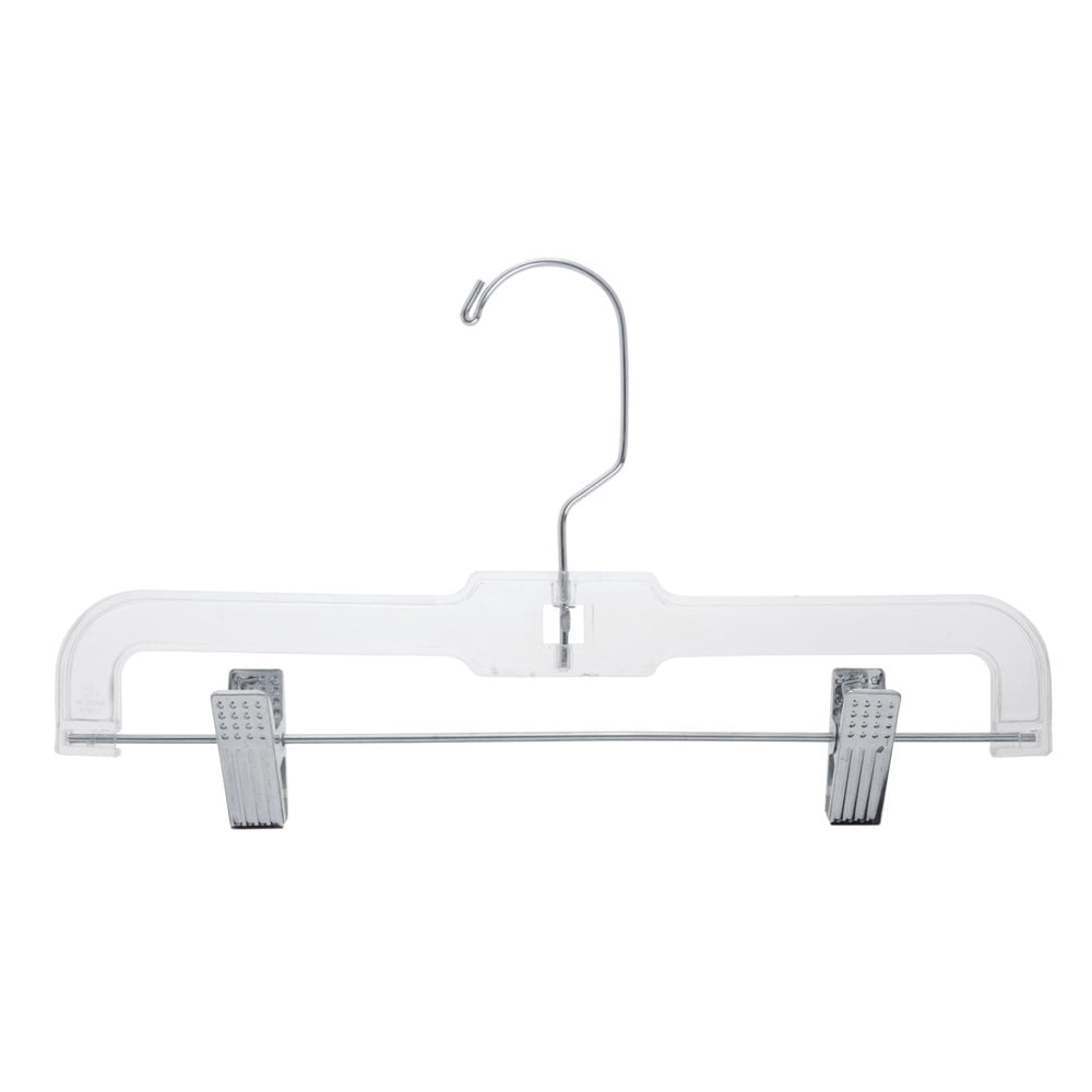 Junior Skirt and Pants Hanger, 12" Clear Plastic, Case of 100