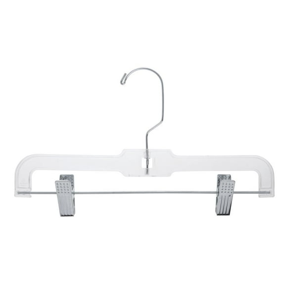 Junior Skirt and Pants Hanger, 12" Clear Plastic, Case of 100