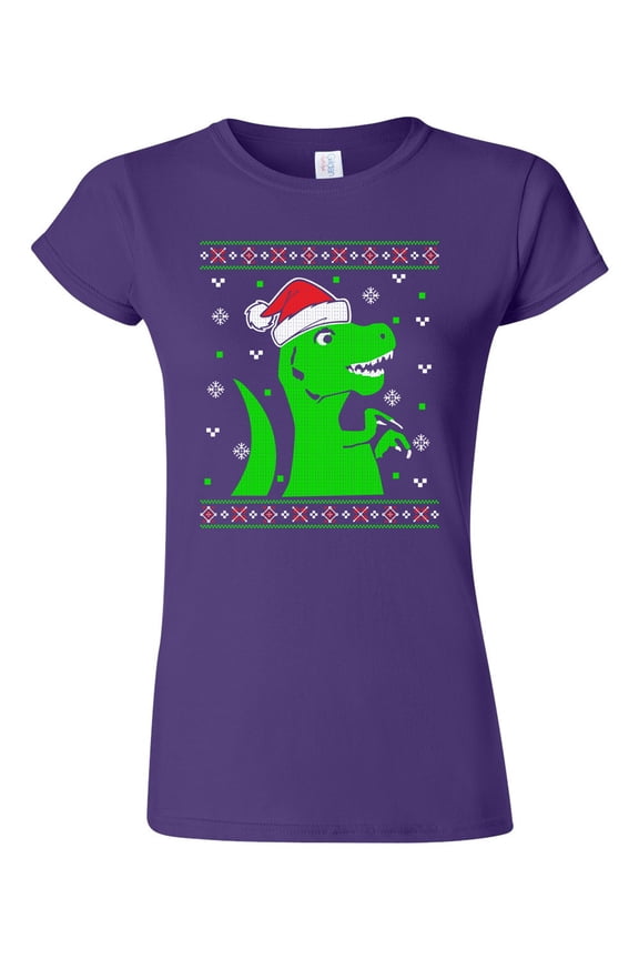 Junior T-Rex Jurassic Christmas Dinosaur Ugly Xmas Funny DT T-Shirt Tee