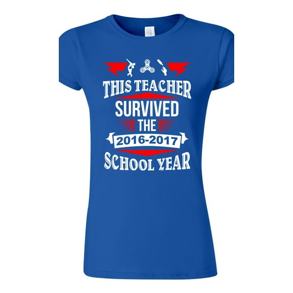 Junior This Teacher Survived 2016-2017 School Year Fidget Funny DT T-Shirt Tee