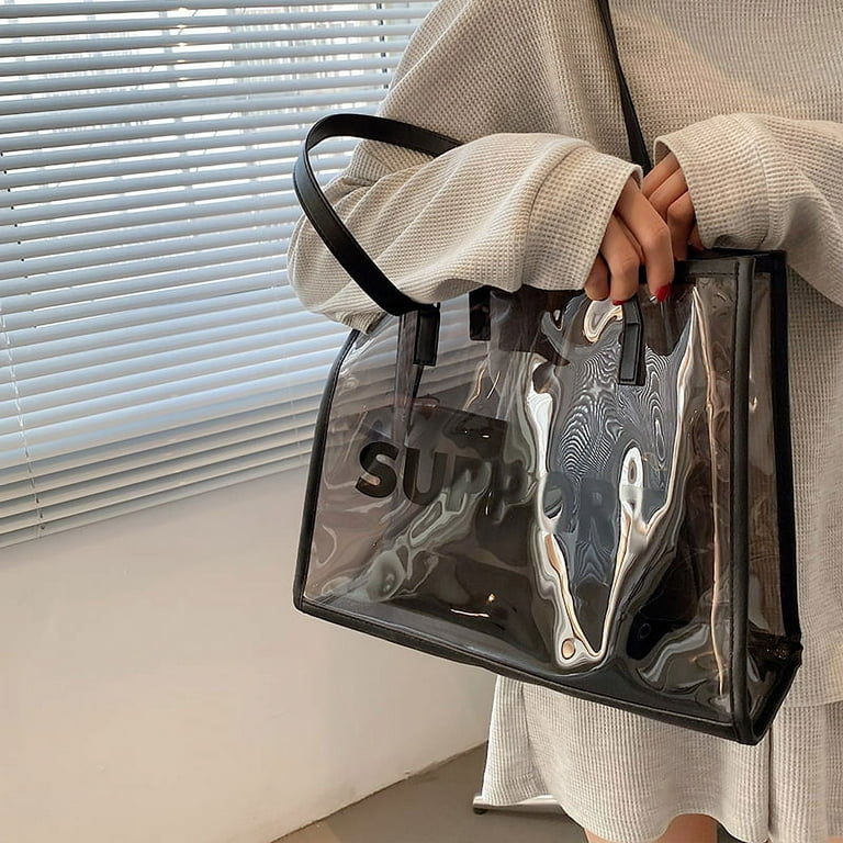 Transparent Single Shoulder Tote Bag With Inner Bag For Summer