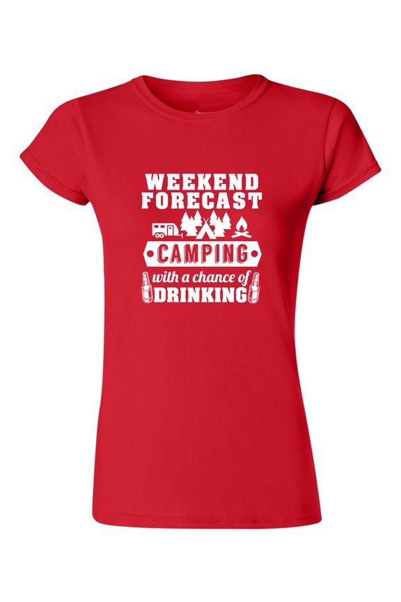 Junior Weekend Forecast Camping With A Chance Of Drinking Funny DT T-Shirt Tee