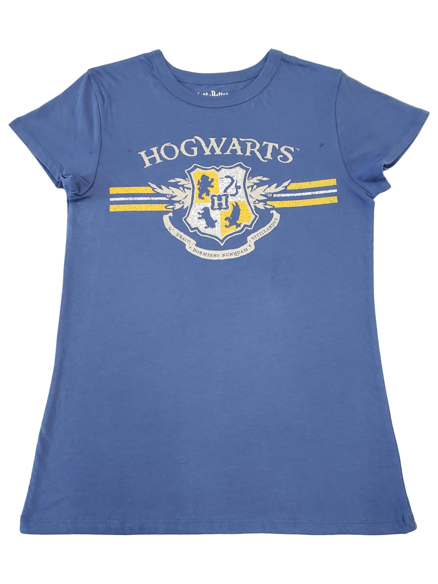 Junior Women's Harry Potter Hogwart's School Crest Blue Short Sleeve T-Shirt XS