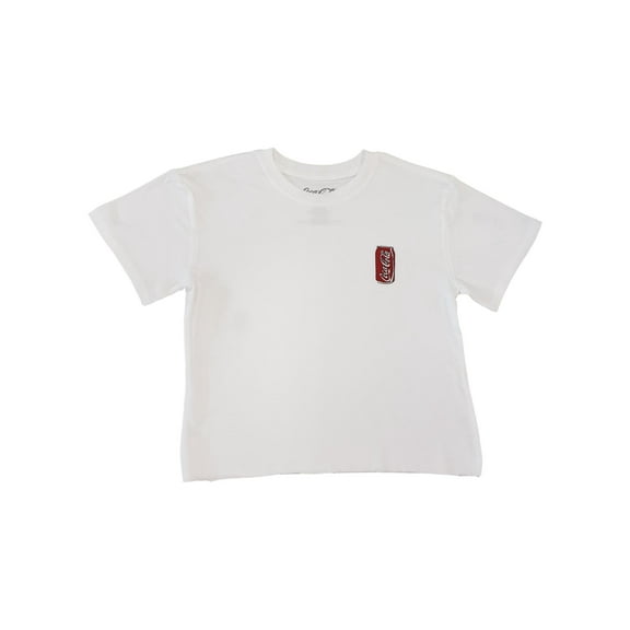 Junior Womens Coca-Cola Coke Soda Can White Cotton Crop T-Shirt Shirt Top XS