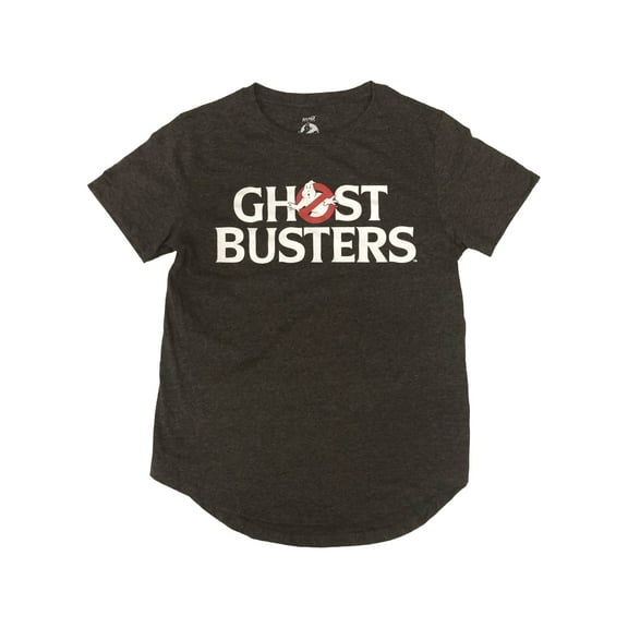 Junior Womens Gray Ghost Busters Halloween T-Shirt Ghostbuster Tee Shirt Small