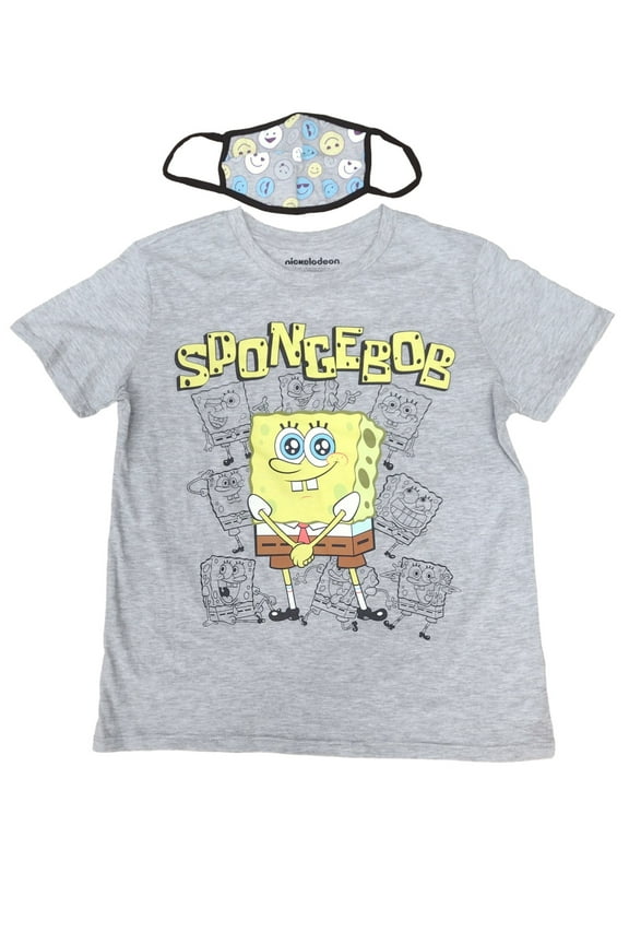 Junior Womens Gray SpongeBob squarepants Tee Shirt T-shirt Medium