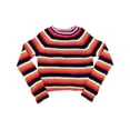 thumbnail image 1 of Junior Womens Pink Combo Striped Knit Sweater Casual Shirt XXL, 1 of 2