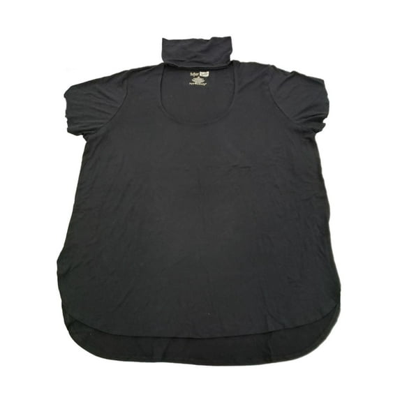 Junior Womens Plus Black Super Soft Short Sleeve T-Shirt Tee Shirt Top 3X