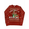 thumbnail image 1 of Junior Womens Red Light Up Christmas is Magical Rudolph Christmas Sweatshirt S, 1 of 1