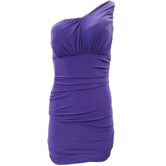 Junior Womens Violet Purple Ruffled Cocktail Evening Party Dress Size 5