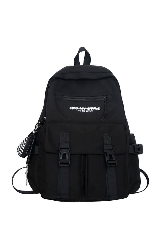 Junior and Senior High School Student BagFashion Locked Campus Backpack Large Capacity Casual Simple Backpack